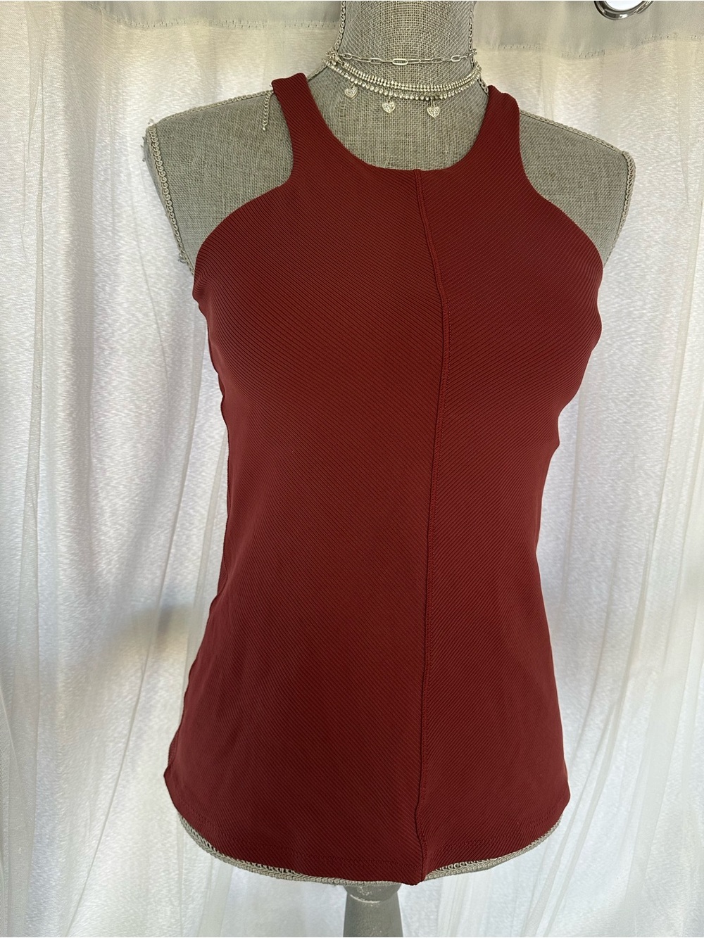 Classic Ribbed Racerback Tank Top - burnt 🍊 - Picture 2 of 3